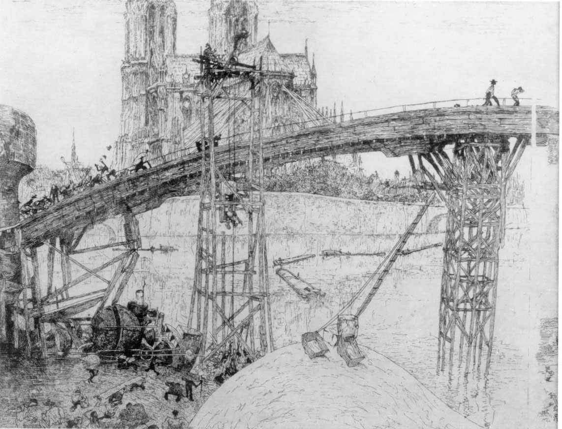 J.D.B. 171 LE PONT PROVISOIRE // EN BOIS PARIS 1925
Uitzonderlijke staat.
H 300-B 396
L.R.197
