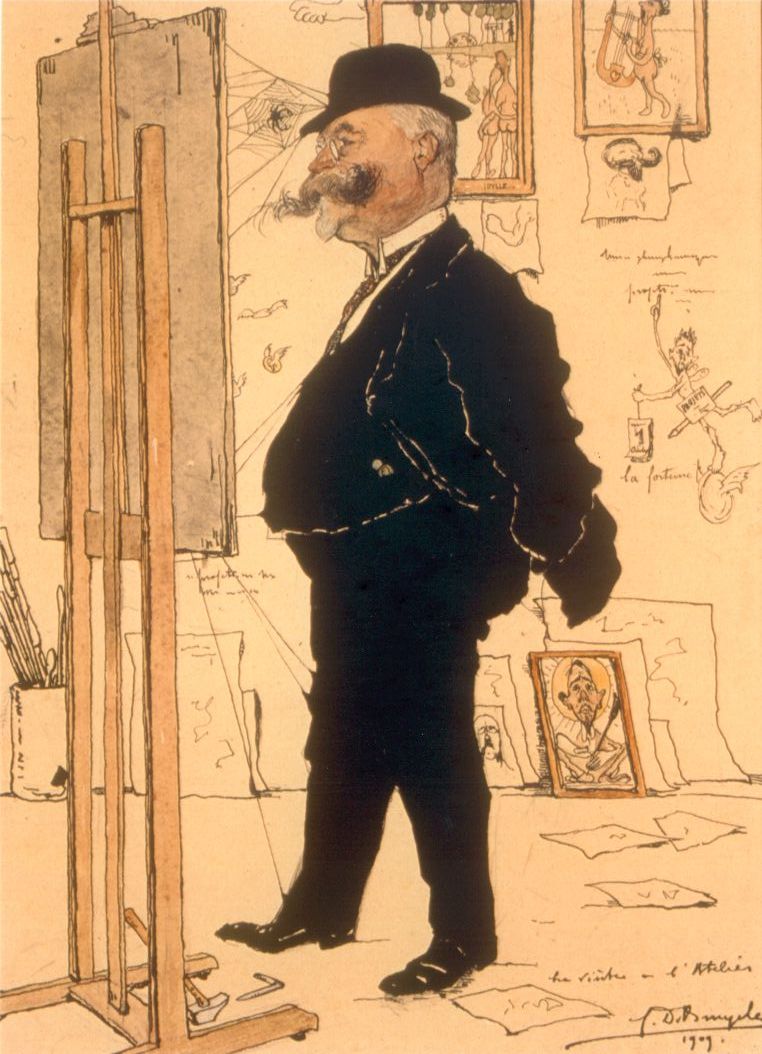 B0101 LE COLLECTIONNEUR
Op deze tekening ziet men de ware aard van de collectioneur
De spinnenwebben hebben zich vastgeweven tussen hem en het werk
De goudmuntjes springen uit zijn zak in de hoop het werk te kunnen verwerven
