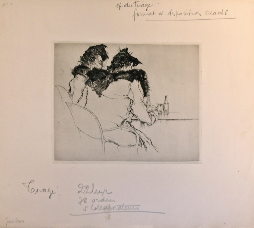 J.D.B. 357  JEUNES DAMES  1941
Project voor het album Gens de chez nous 1941

Op al deze prenten staan notities voor het perfectioneren voor het album Gens de chez nous, gegeven door Jules De Bruycker aan drukker Van Campenhout
L.R.N.M.
