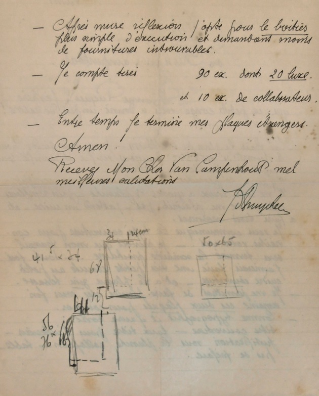 B 35 BRIEF VAN JULES DE BRUYCKER AAN VAN CAMPENHOUT
Brief gaat over het maken van boek Gens de chez nous
B.V.A.

