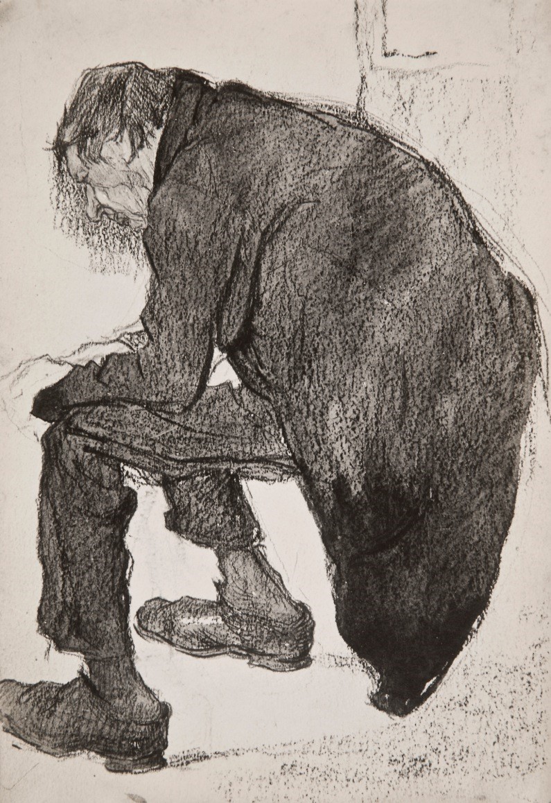 T.M.287   TEKENING VAN EEN VAN DE FIGUREN UIT DE SCENE VAN DE THEATERS
