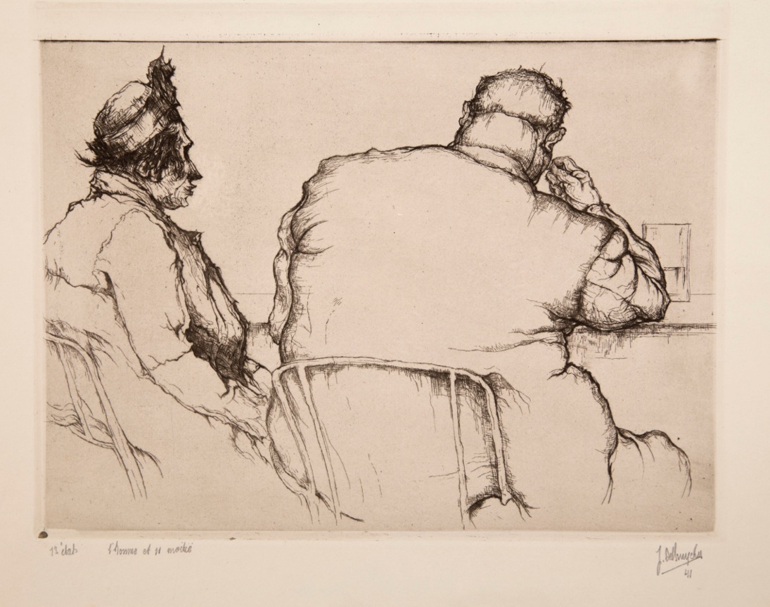 J.D.B. 369B  LE MALE ET SA MOITIE / L'HOMME ET SA MOITIE, 1941
1ste staat V.P. van het J.D.B. nr. 369
Verzameling G.D.K. Antwerpen
