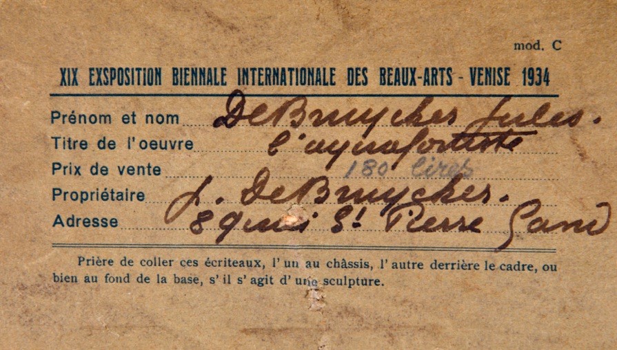J.D.B. 321A  Label voor de Biënnale van Venetië 1934
