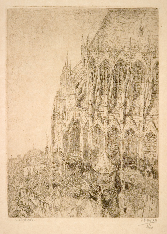 J.D.B. 212 A  LA CATHEDRALE D'AUDENAERDE 1926
Dit is door De Bruycker verkeerdelijk benoemd
In feite gaat het over de kathedraal van Doornik
H 213-B 154
L.R.137

