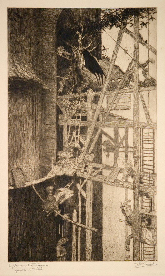 J.D.B. 054  PLACEMENT DU DRAGON SUR LE BEFFROI A GAND 1914
H 370-B 230
L.R.42
