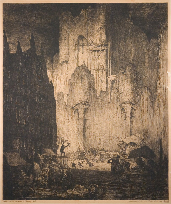 J.D.B. 049B SOUS LE CHATEAU DES COMTES GAND // AUTOUR DU CHATEAU DES COMTES GAND 1913
H 738-B 648
L.R.37 (variant) 
