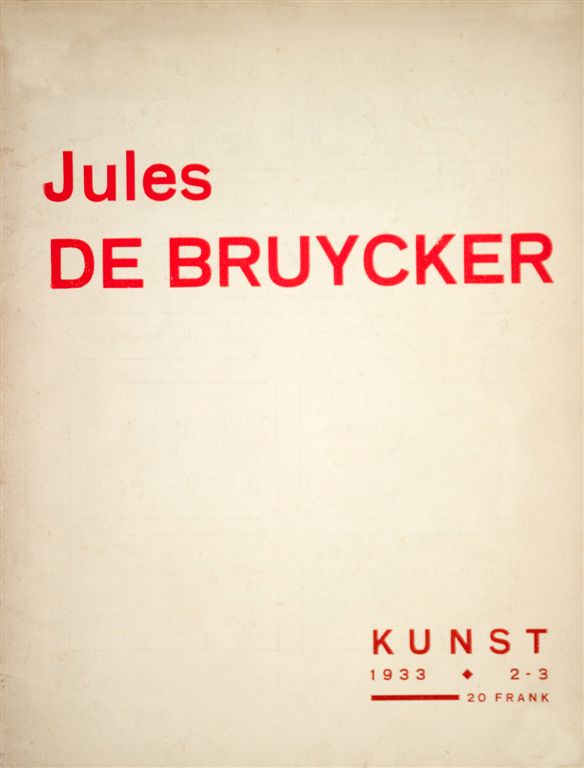 D.033 BOEK OVER JULES DE BRUYCKER 1933
