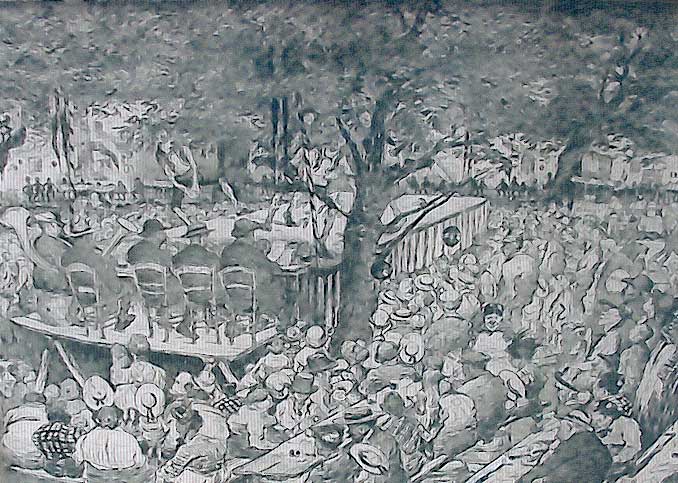 A0203 DE LOCHTE GENTENEERS
De definitieve tekening voor de olieverfschilderij van De Lochte Genteneers
De olieverfschilderij werd gebruikt als affiche voor de Gent Feesten in 1976
