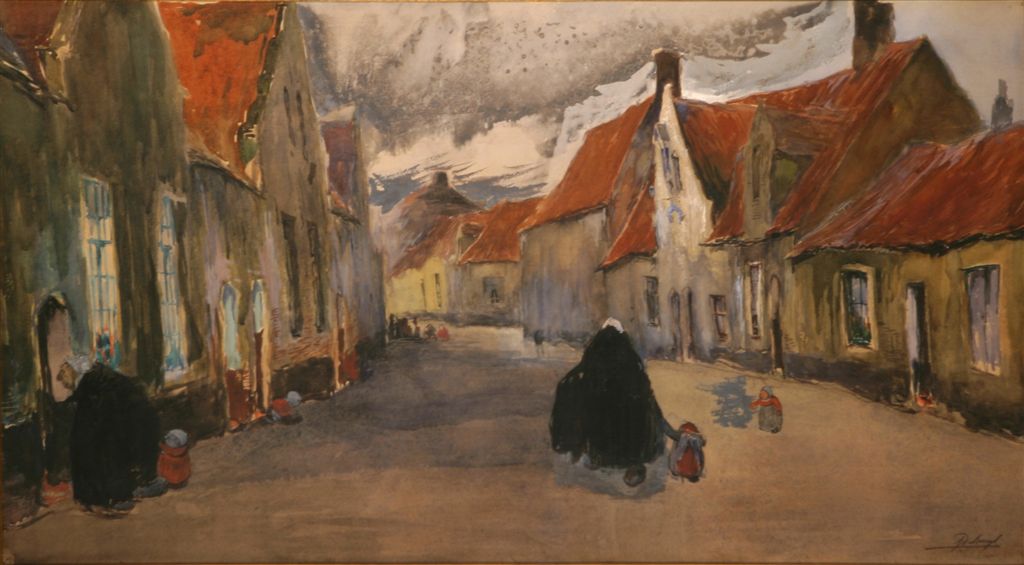 A.025  ROLWEG TE BRUGGE
Terug het fenomeen van twee maal hetzelfde werk.
Verkocht bij Sotheby's 27/05/1993.
