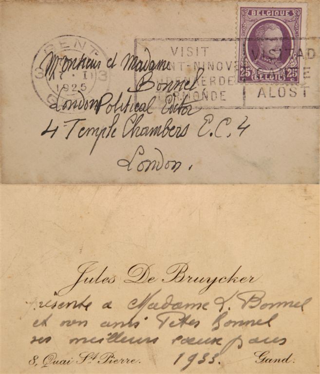 B.005 NIEUWJAARSWENSEN VAN JULES DE BRUYCKER AAN ZIJN VRIEND PETER BONNEL IN LONDEN
