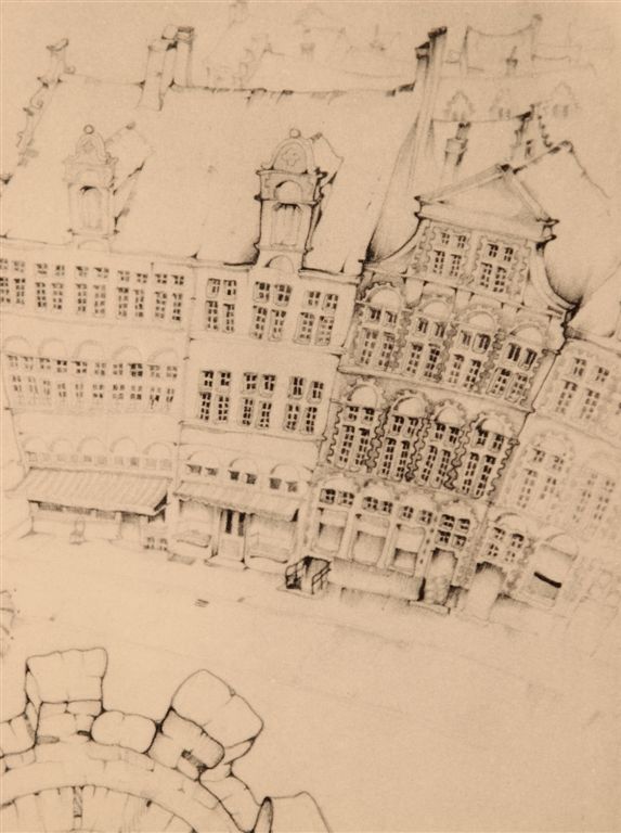 T.M.291   VEERLEPLEIN
Ik ben ervan overtuigd dat dit geen tekening is van Jules De Bruycker.
Verkocht bij Campo.
