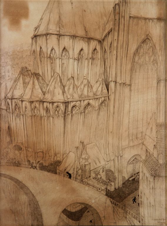 A0209  EGLISE ET PONT ST.MICHEL
Ex. verz. R. Van Herrewege.
Ex. verz. Coene.

Verkocht bij Rops mei 2024.
Verz. Stichting JDB.
