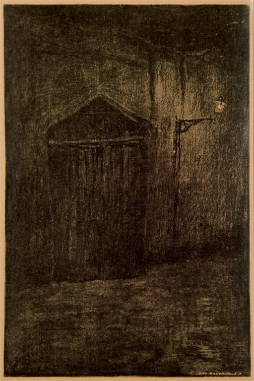 B0027   ILLUSTRATIE UIT HET BOEK "EN VILLE MORTE" VAN FRANZ HELLENS
Het boek van Frans Hellens (Frits (Frédéric) Van Ermengem) werd gepubliceerd eind 1905. Dus zouden al deze werken dateren van voor die datum.
