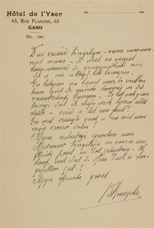 B.022 BRIEF AAN J. SINGELYN
Geschreven op een terras.
