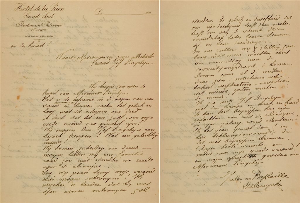 B.021 BRIEF AAN J. SINGELYN
Geschreven op een terras.
