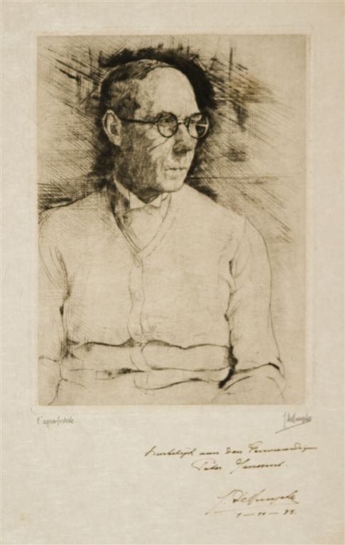 j.D.B. 321C  ZELFPORTRET
Met opdracht "aan eerwaarde pater Janssens" 09/11/1933
